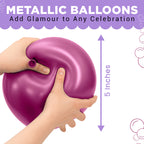 Metallic Shiny Balloons - Rose Pink