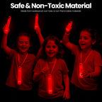 6" Premium Neon Glow Sticks (Pack of 25) - Red