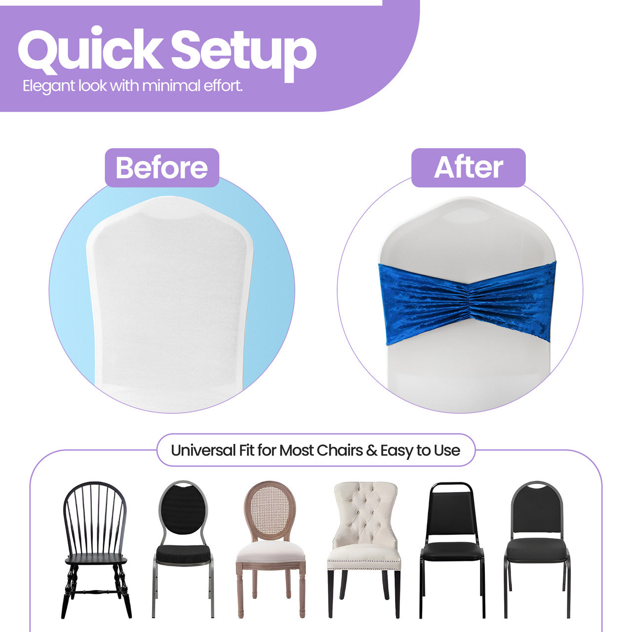 Velvet Chair Band - Royal Blue