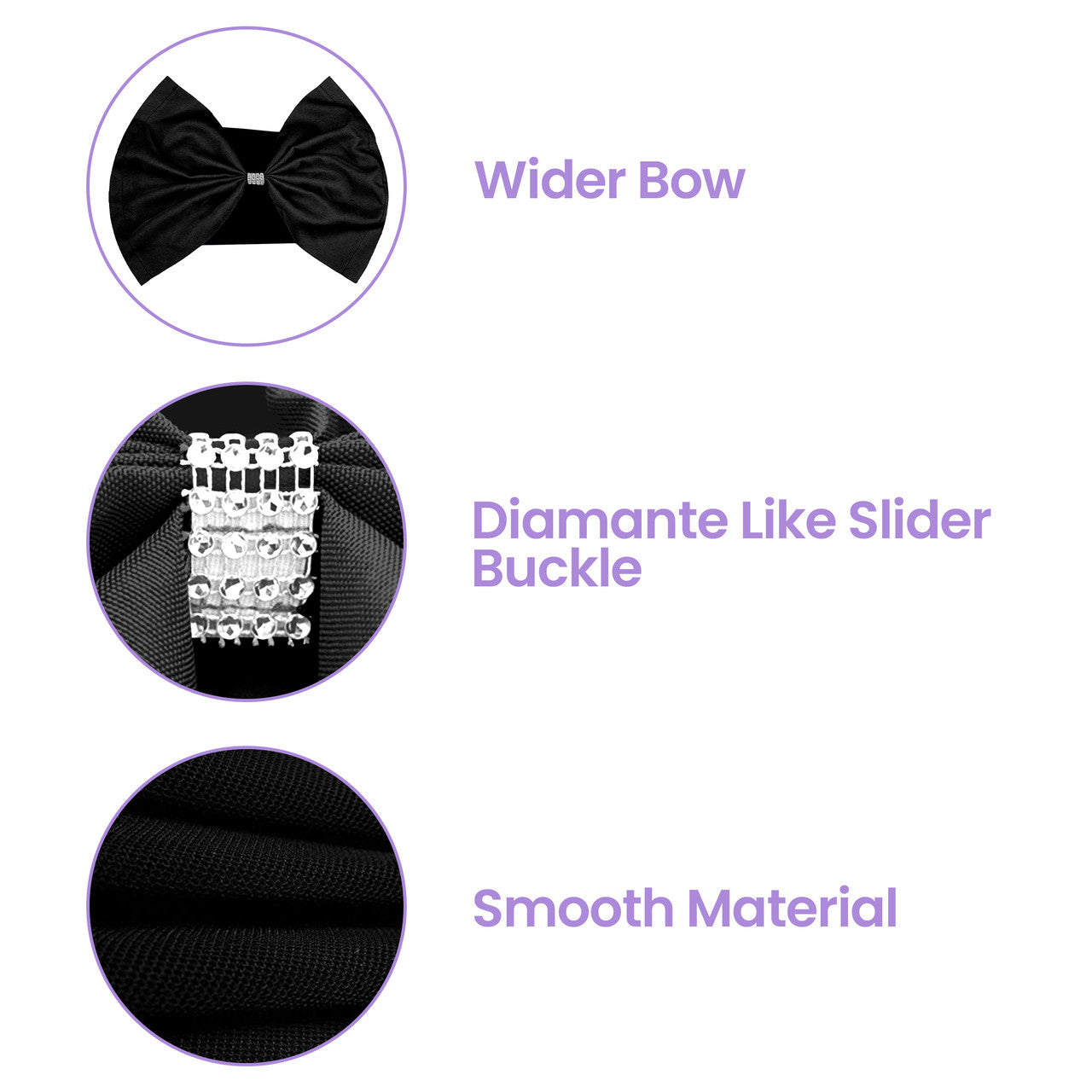 Spandex Chair Band with Large Bow - Black