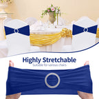 Spandex Chair Band with Round Diamante Buckle - Royal Blue