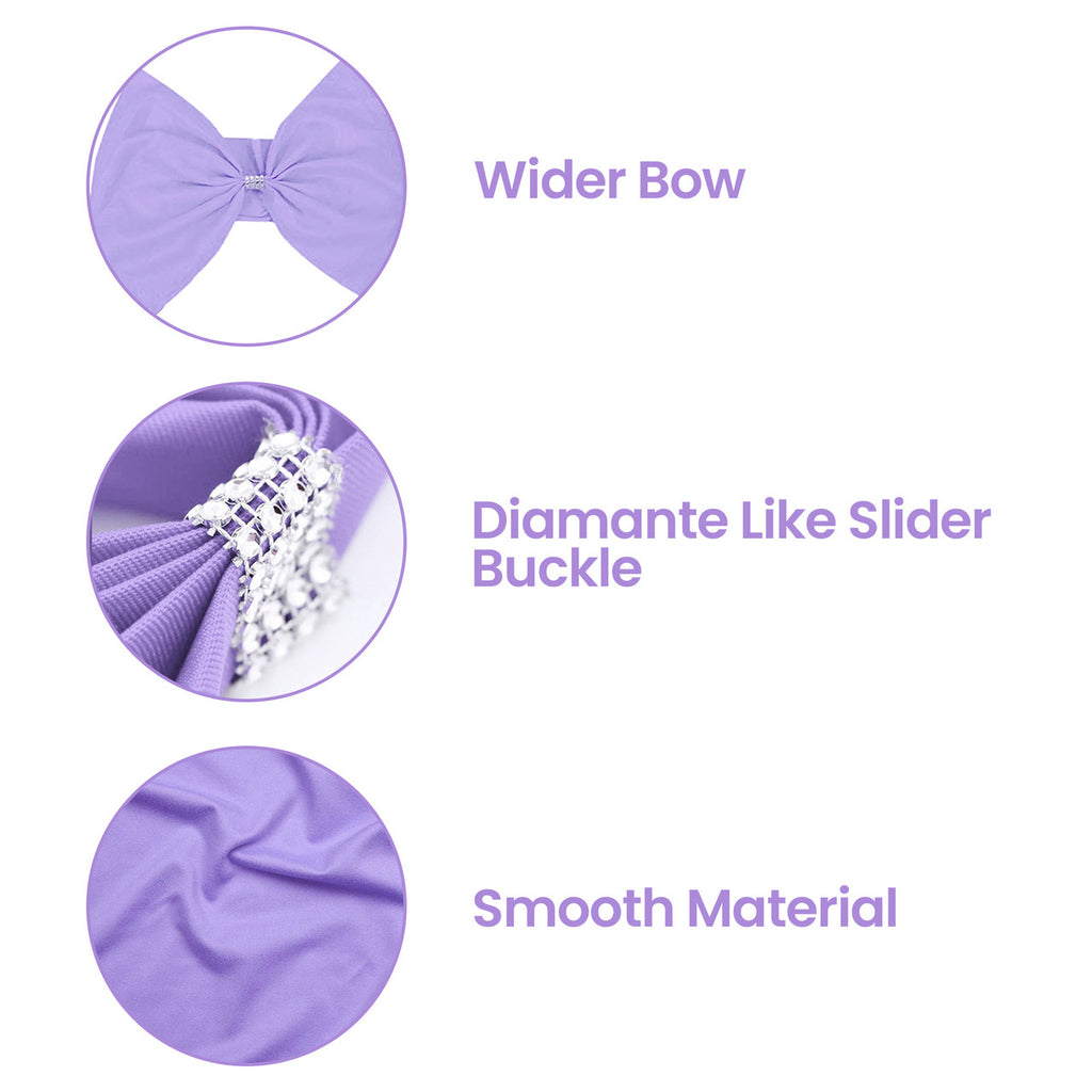 Spandex Chair Band with Large Bow - Lavender