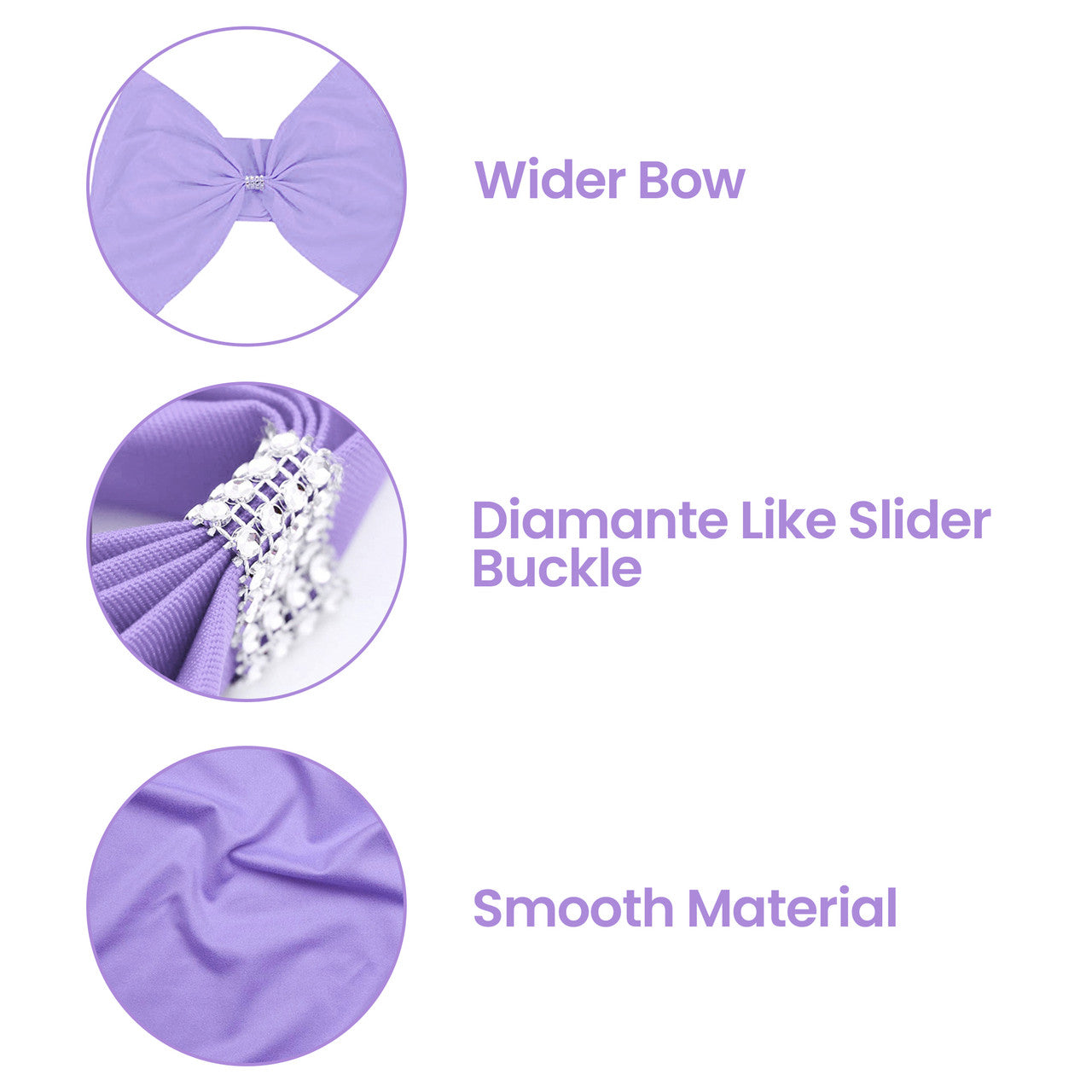 Spandex Chair Band with Large Bow - Lavender