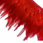 Rooster Feather Fringe for Costume - Red