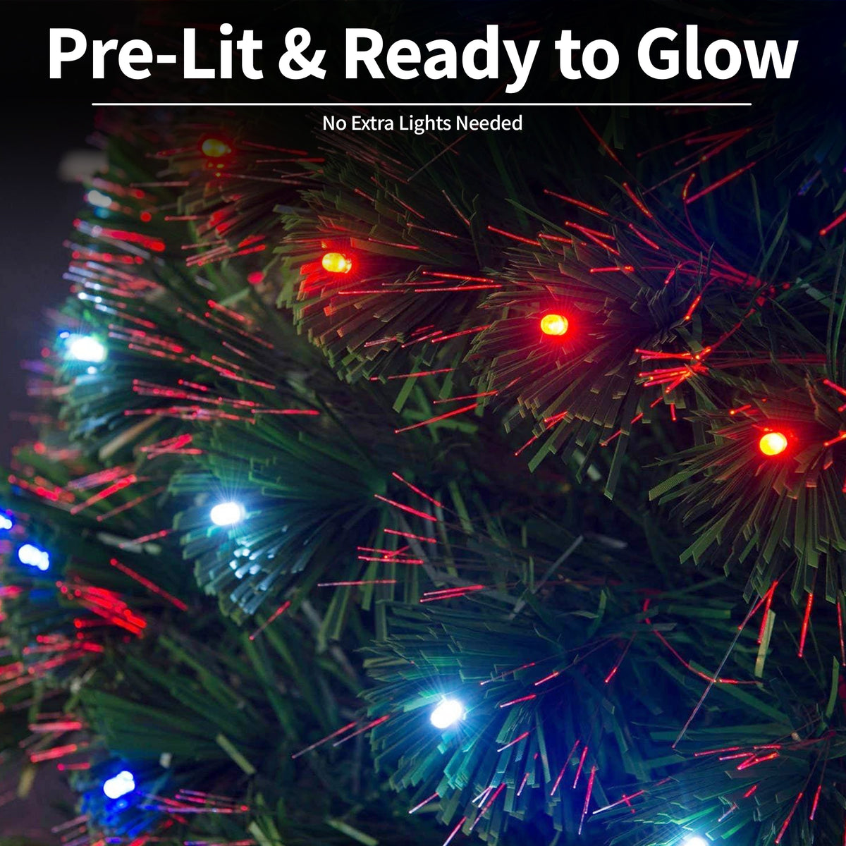 Fibre Optic Christmas Tree with 3 Colour LED Lights - 2ft/3ft/4ft/5ft/6ft/7ft