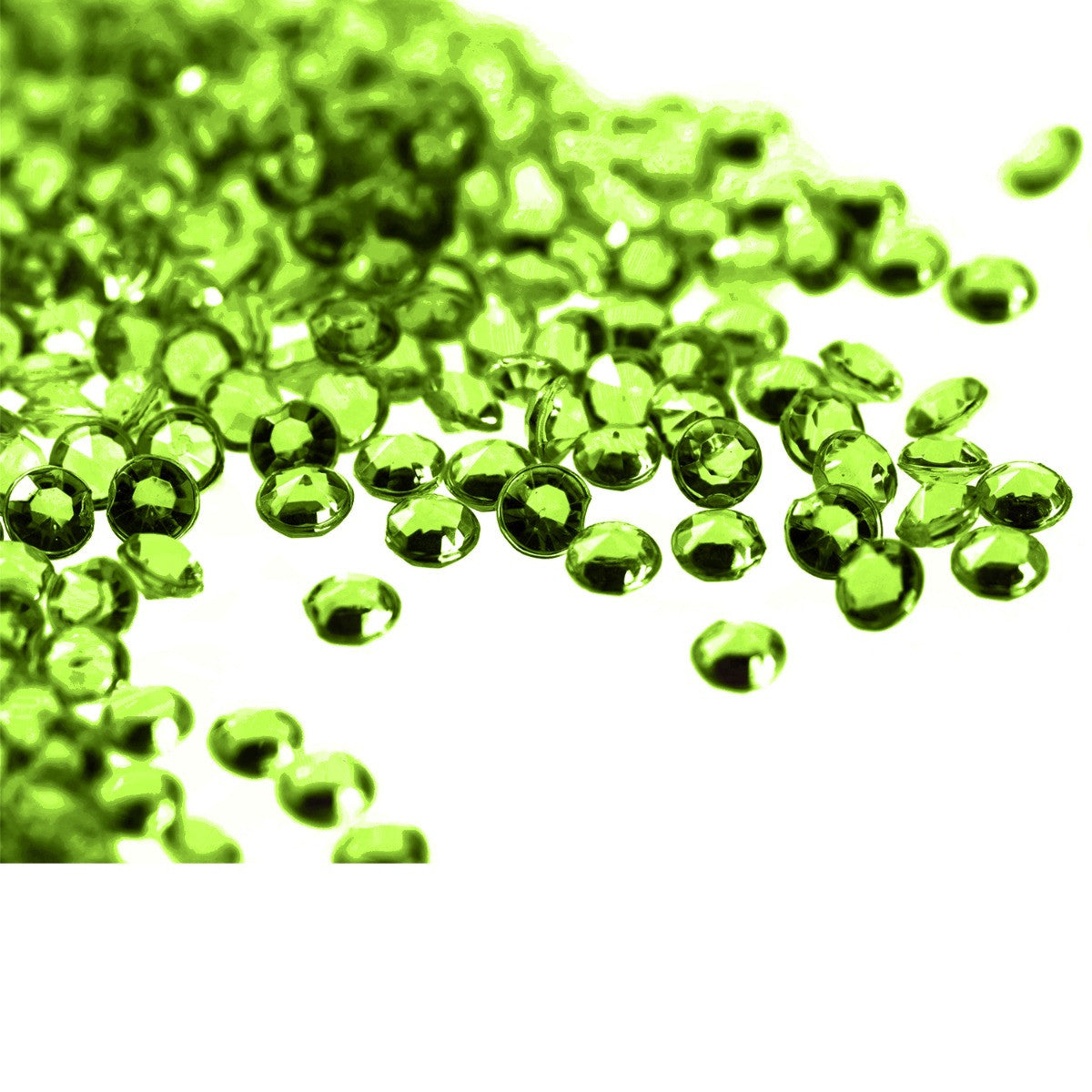 4000 Iridescent Table Scatter Acrylic Crystals, 2.5mm - Lime Green