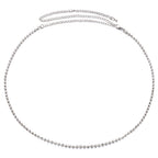 Diamante Silver Chain Belt - 1 Row - 4mm