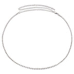 Diamante Silver Chain Belt - 1 Row - 4mm