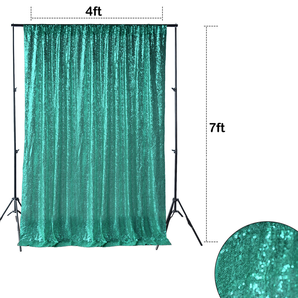 4ft x 7ft Sequin Photography Backdrop - Emerald Green