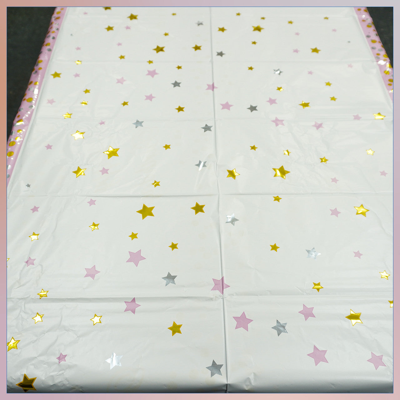 Pink Happy Birthday Printed Foil Tablecloth