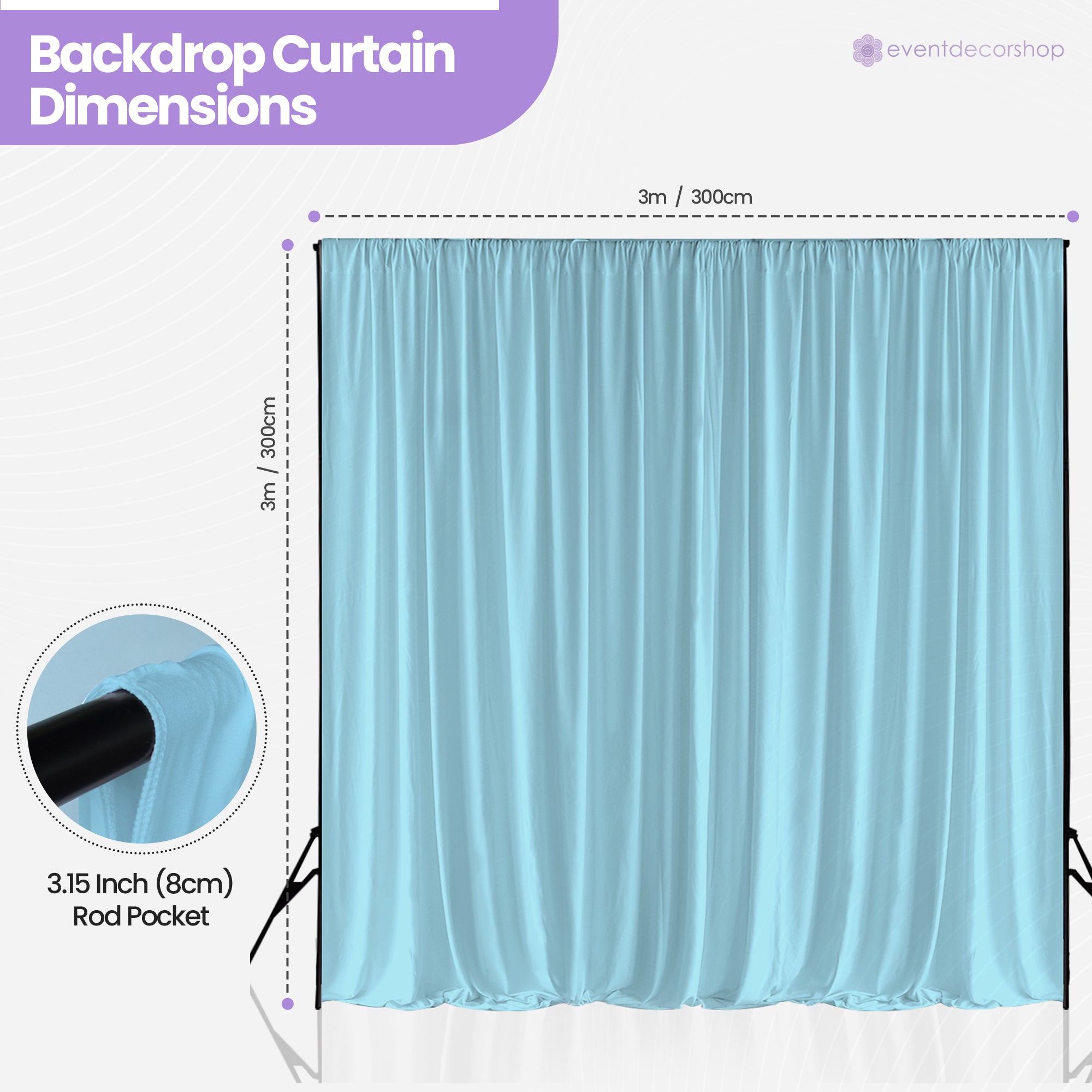 160gsm Spandex Backdrop - Baby Blue