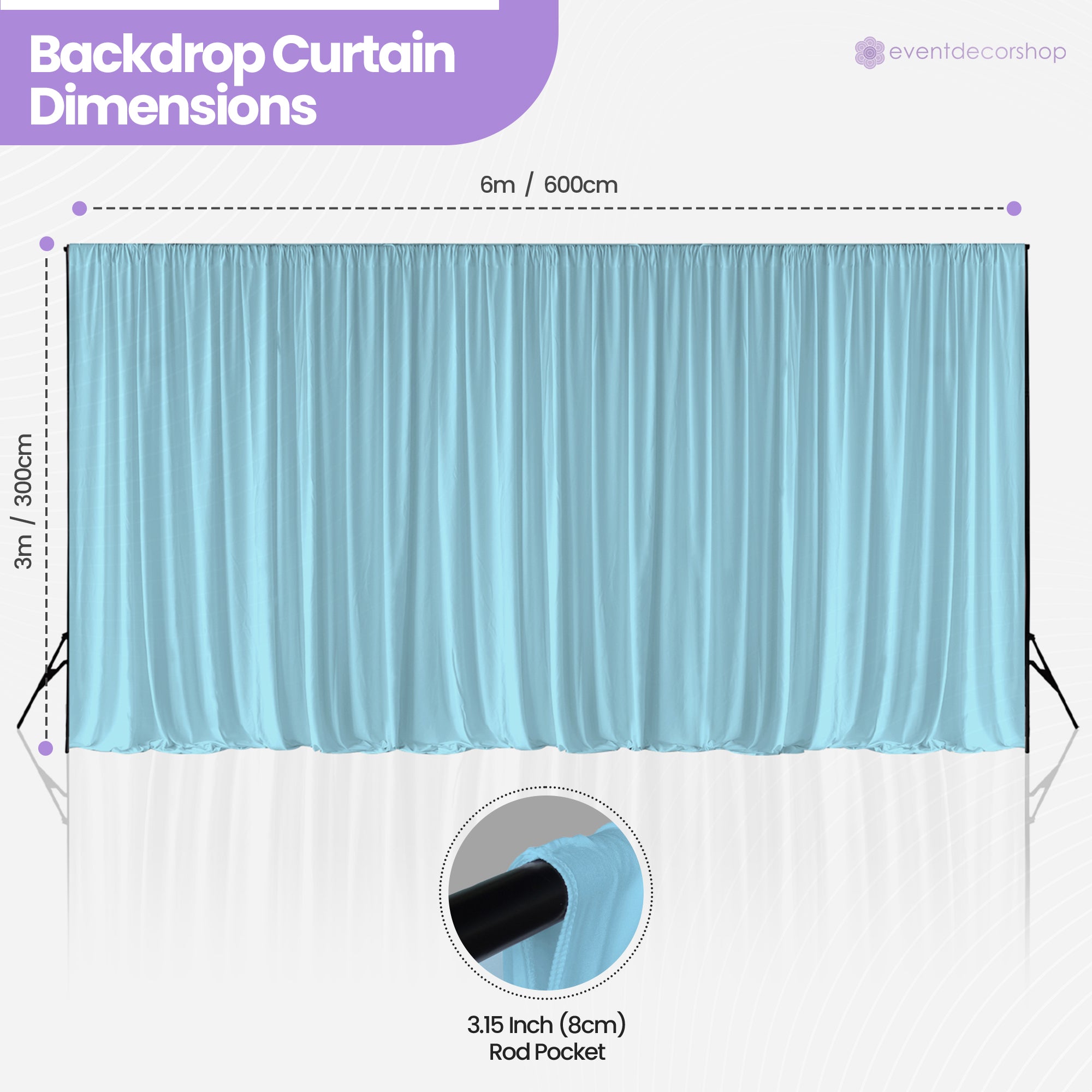 160gsm Spandex Backdrop - Baby Blue