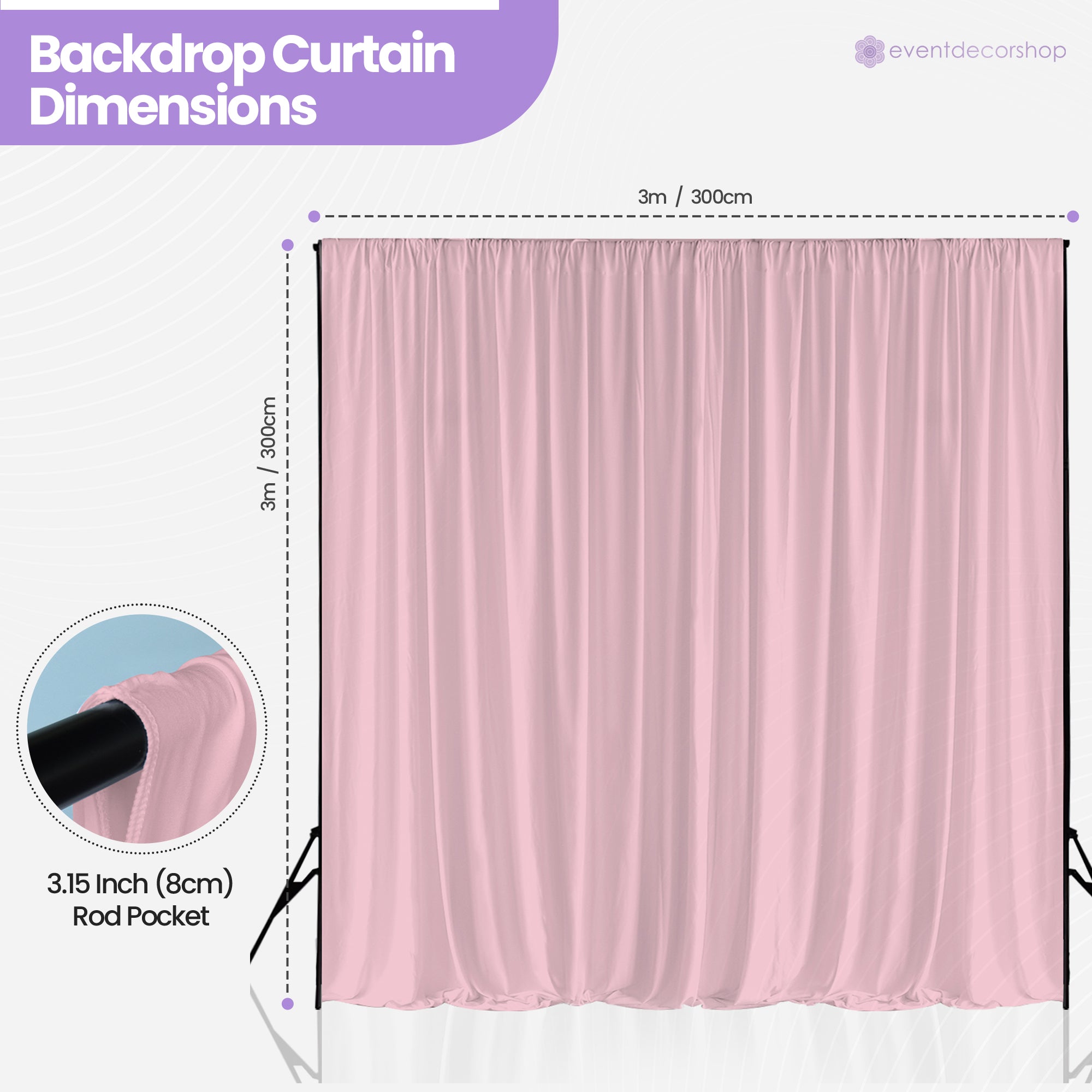 160gsm Spandex Backdrop - Baby Pink