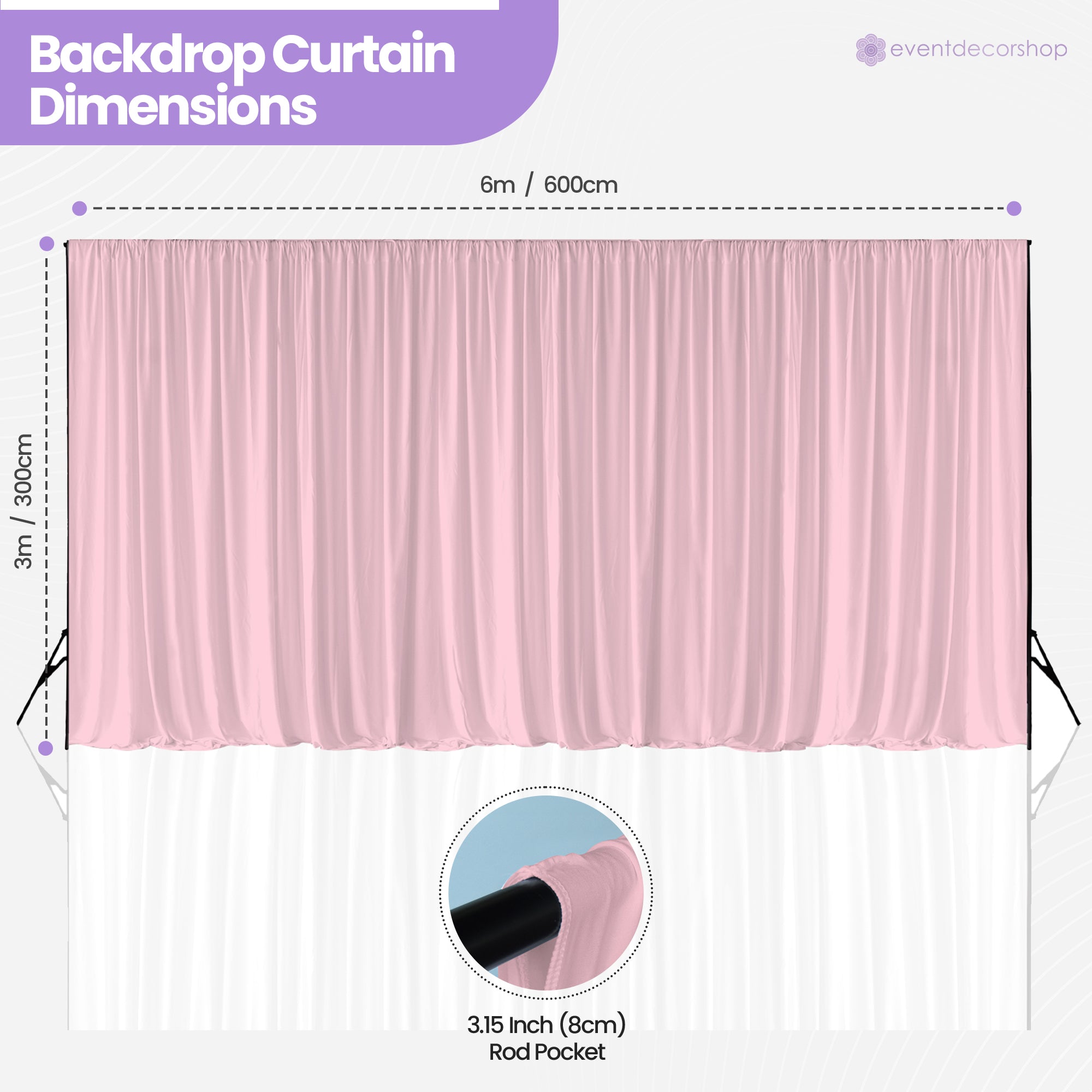 160gsm Spandex Backdrop - Baby Pink