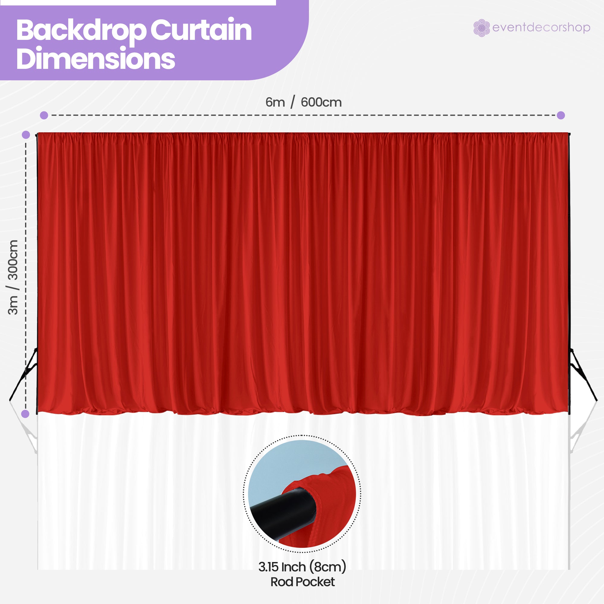 160gsm Spandex Backdrop - Red