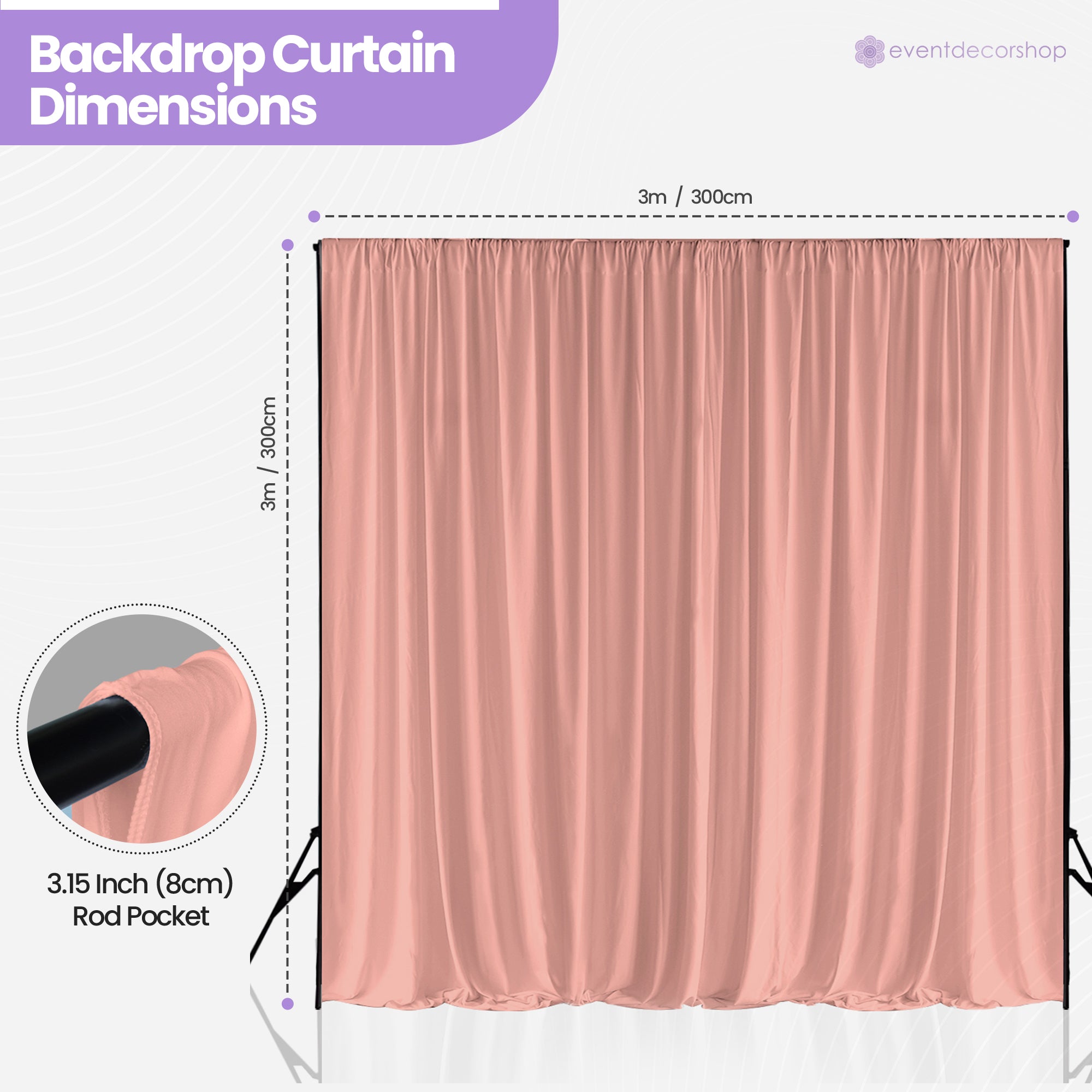 160gsm Spandex Backdrop - Rose Gold