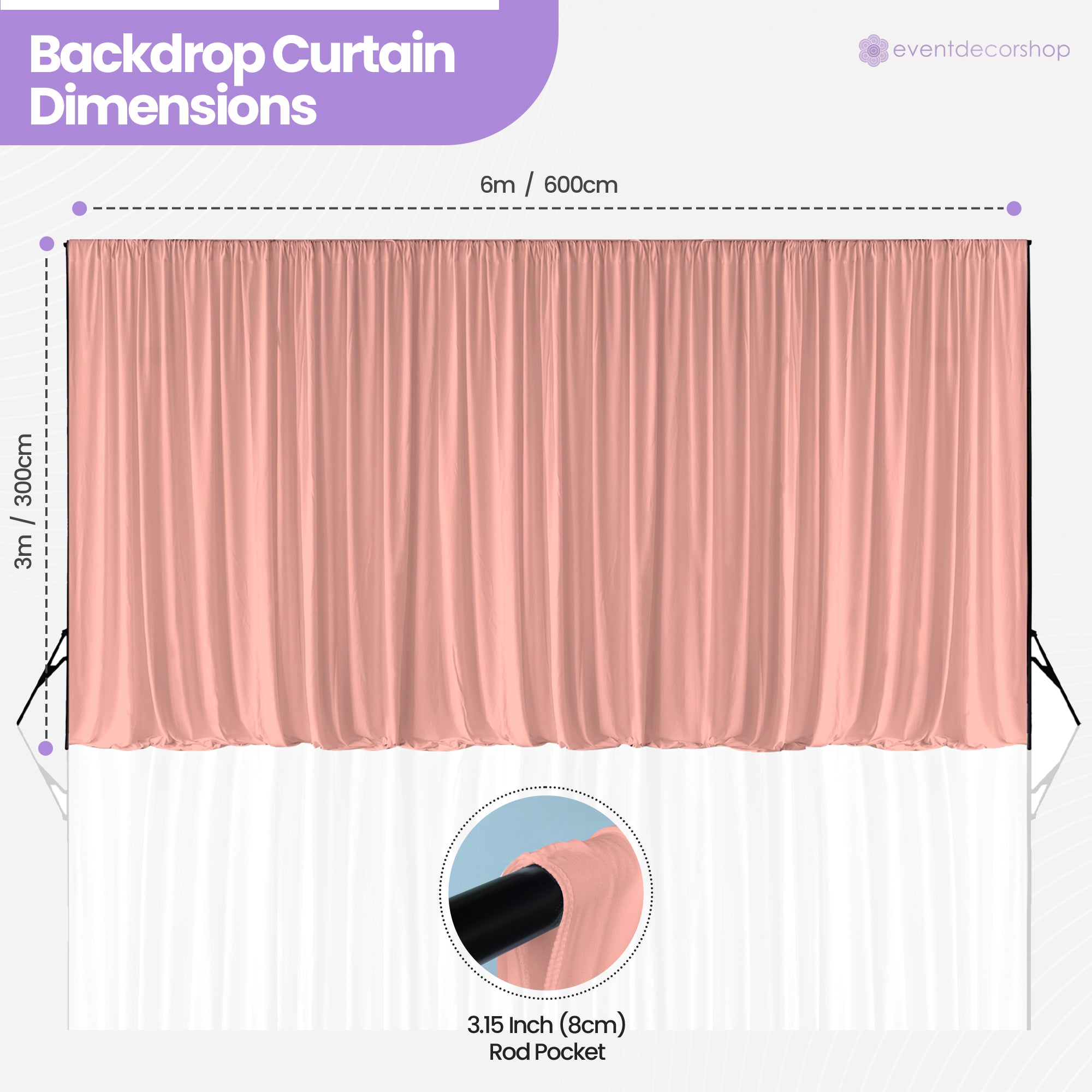 160gsm Spandex Backdrop - Rose Gold