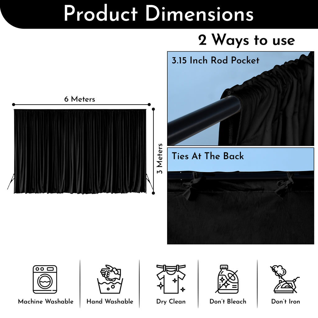 190GSM Dutch Velvet Backdrop - Black