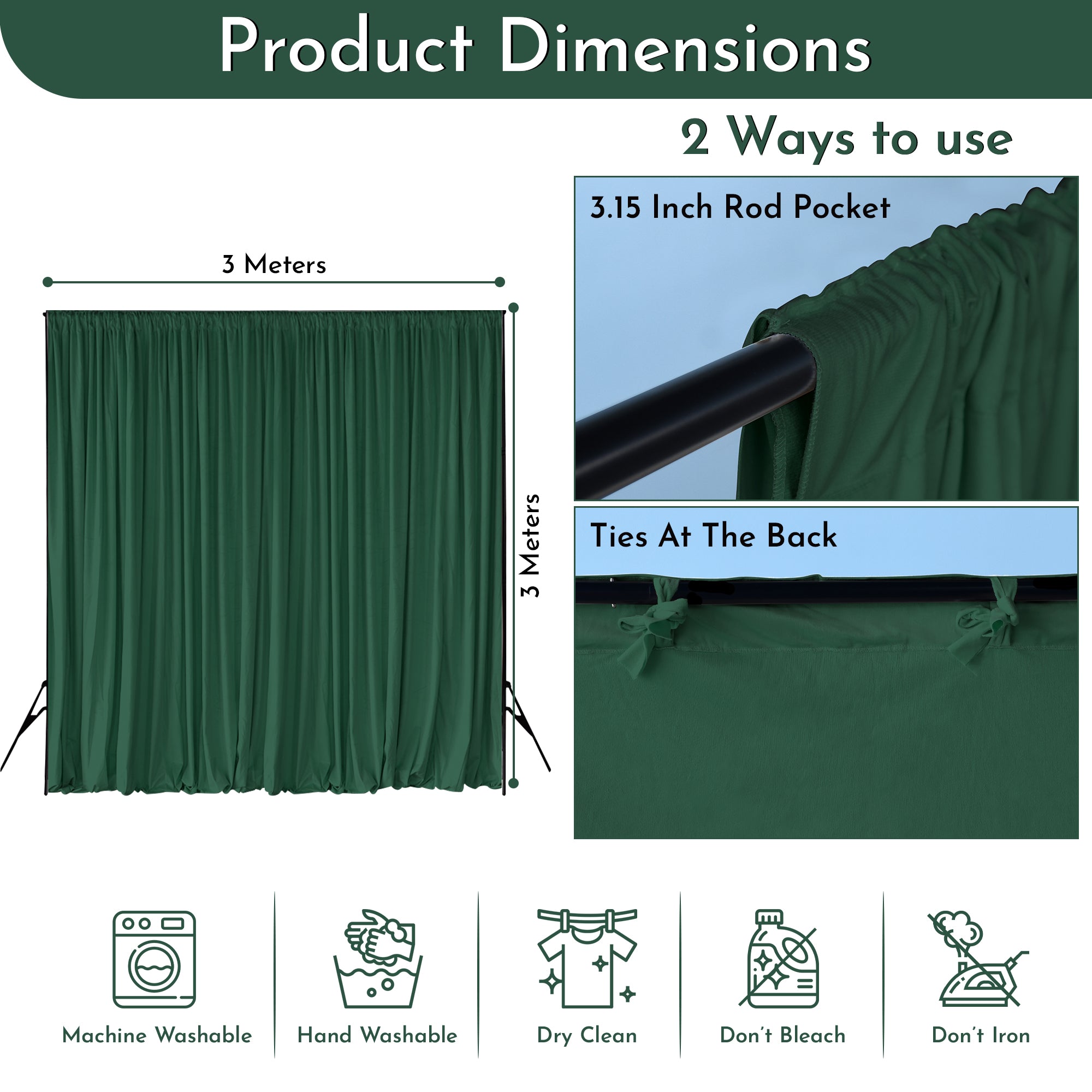 190GSM Dutch Velvet Backdrop - Green