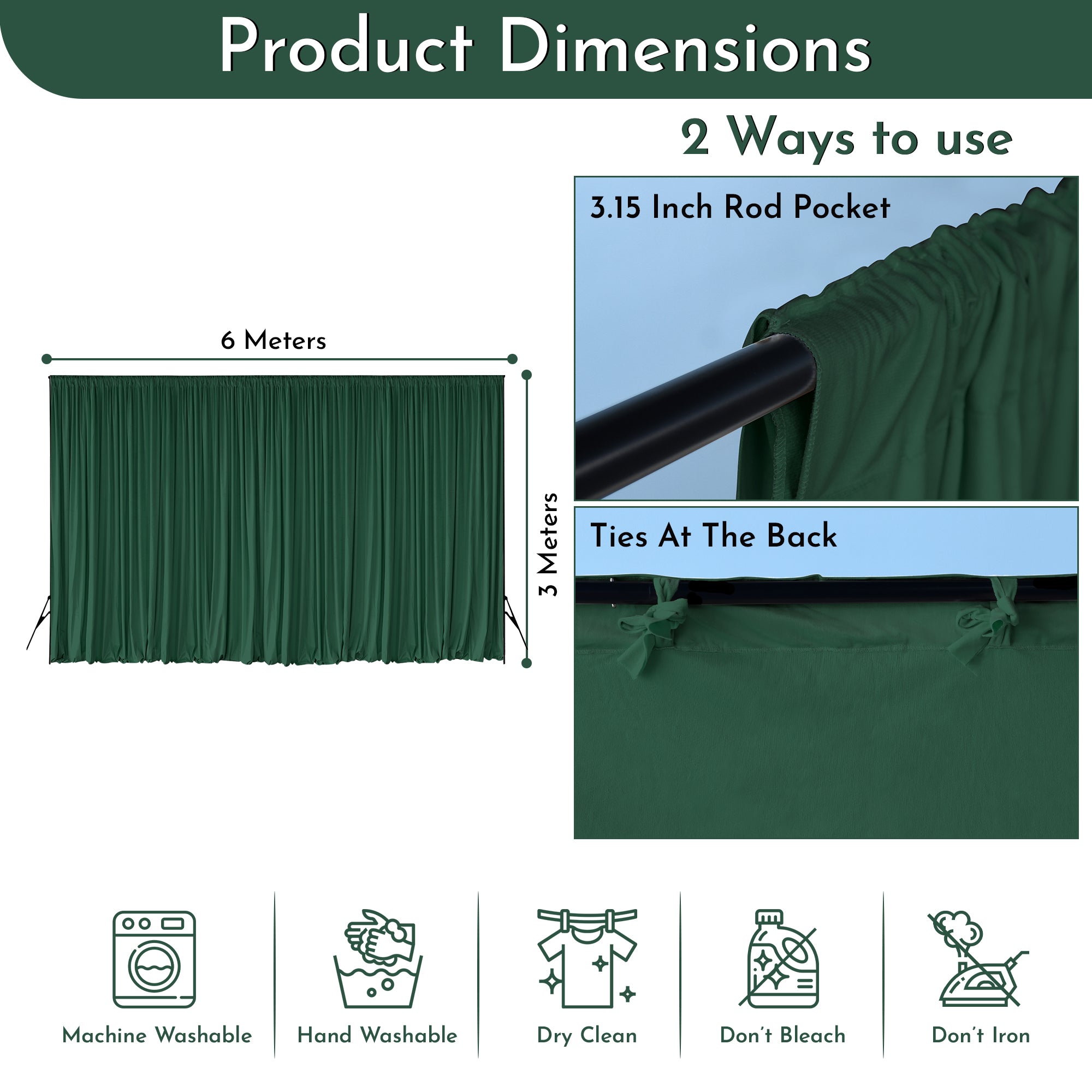 190GSM Dutch Velvet Backdrop - Green
