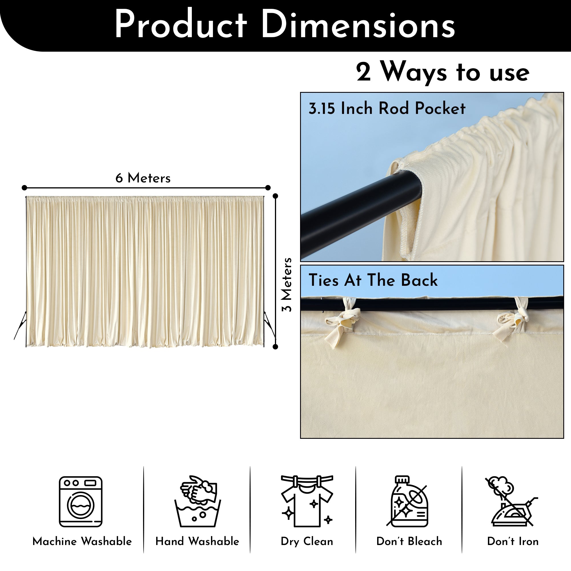 190GSM Dutch Velvet Backdrop - Ivory