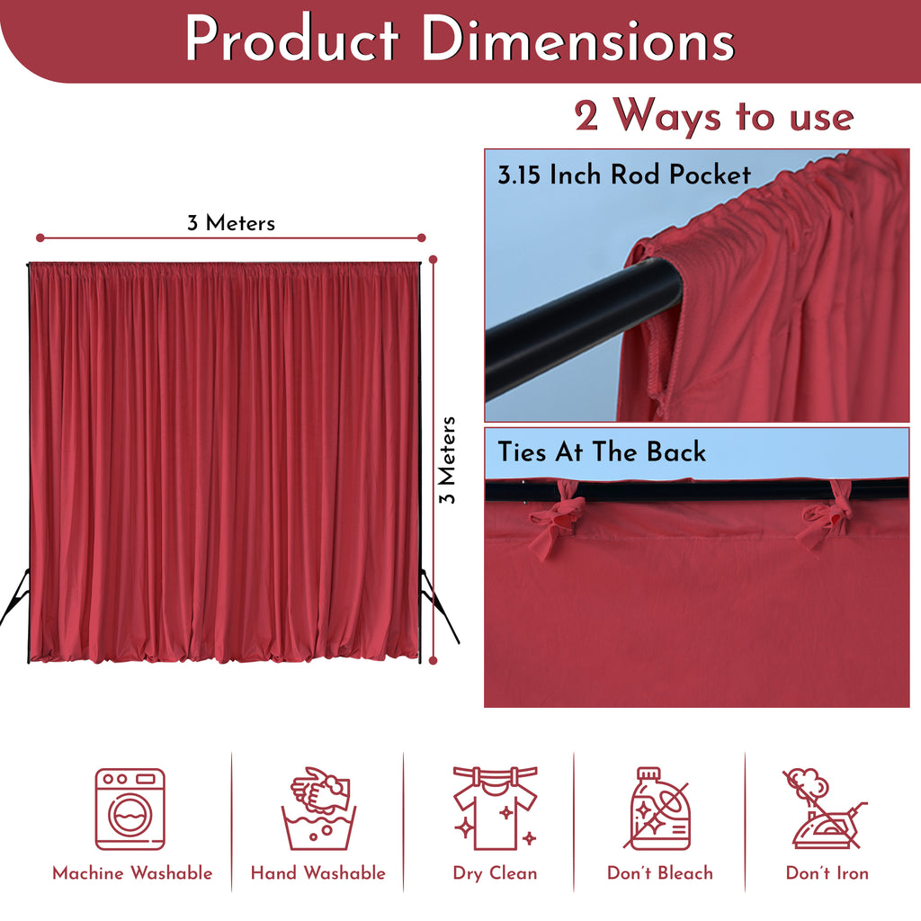 190GSM Dutch Velvet Backdrop - Red