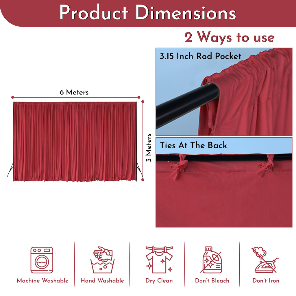 190GSM Dutch Velvet Backdrop - Red