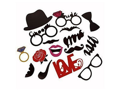 16pc Wedding Photo Booth Cardboard Party Props