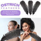 50-60cm Loose Ostrich Feathers, 5pcs - Black