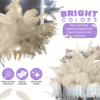 50-60cm Loose Ostrich Feathers, 5pcs - Ivory