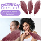 50-60cm Loose Ostrich Feathers, 5pcs - Burgundy
