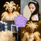 50-60cm Loose Ostrich Feathers, 5pcs - Gold