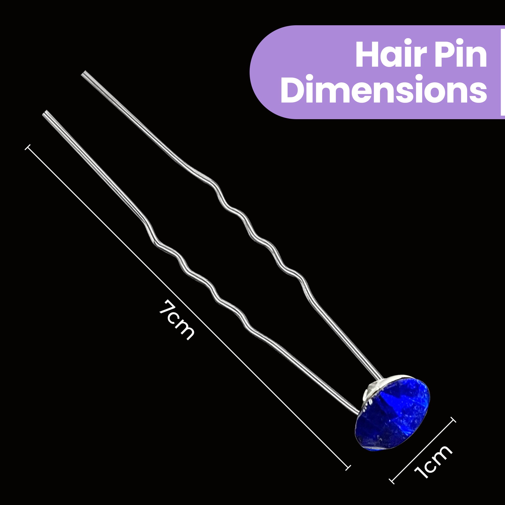 Crystal Hair Pins - 10pcs