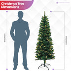Yuletide Slim Christmas Tree with Warm White Lights - 4ft/5ft/6ft