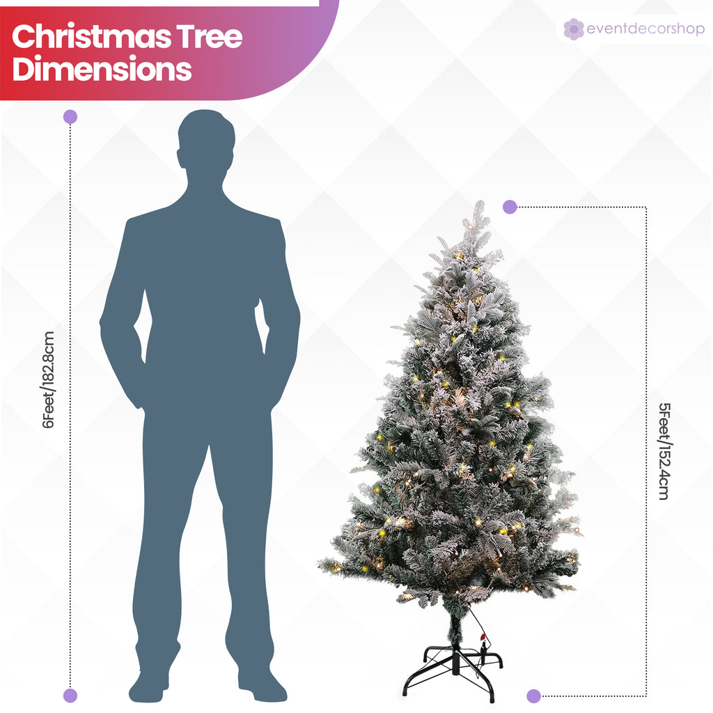 Aspen Frost Christmas Tree with Warm White Lights - 4ft/5ft/6ft