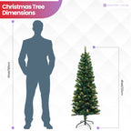 Yuletide Slim Christmas Tree with Warm White Lights - 4ft/5ft/6ft