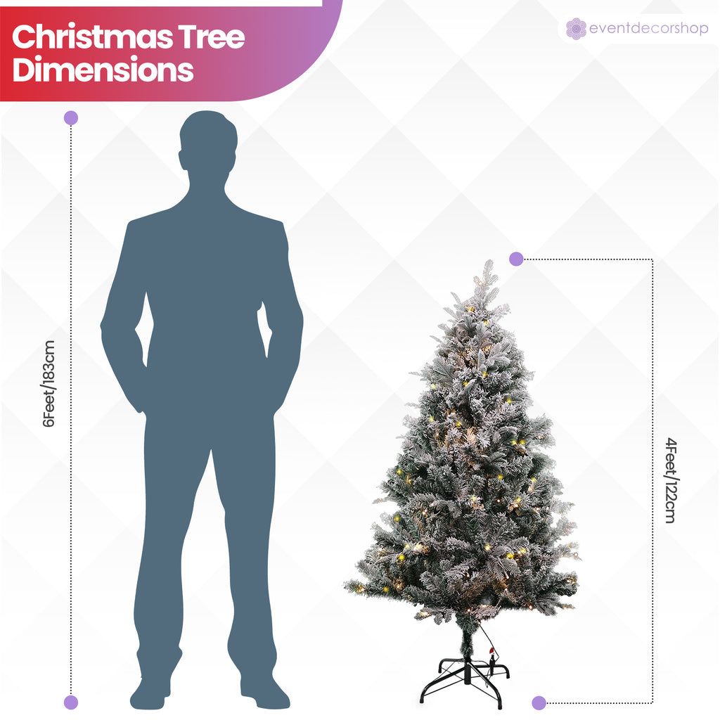 Aspen Frost Christmas Tree with Warm White Lights - 4ft/5ft/6ft