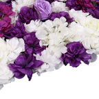 Hydrangea Artificial Flower Wall Panel 60cm x 40cm - Dark Purple & White
