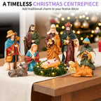 Set of 10 Resin Nativity Figures