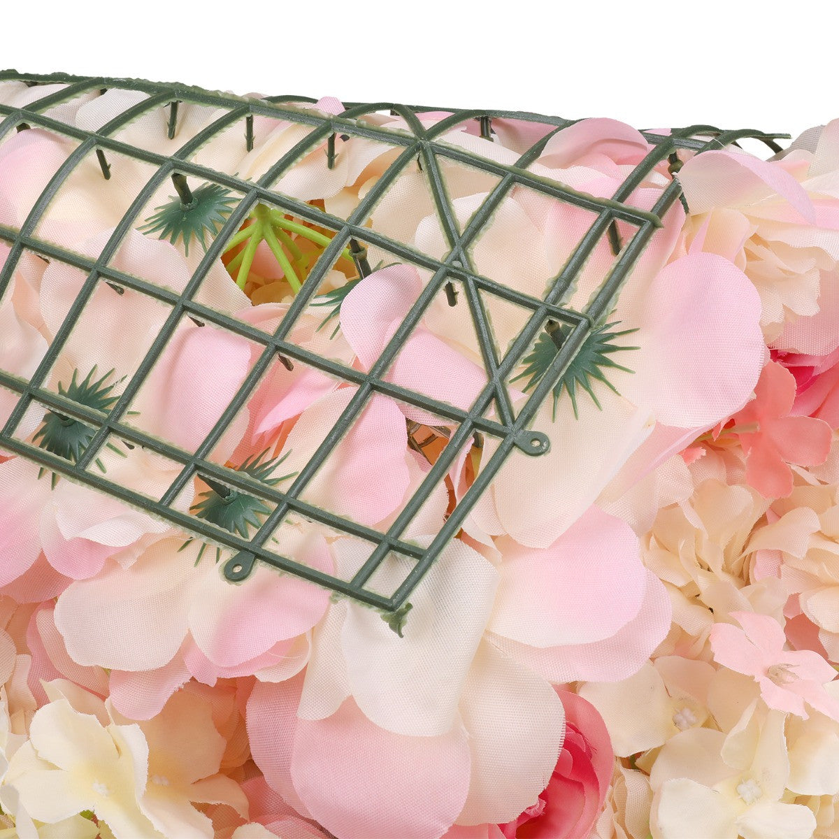 Hydrangea Artificial Flower Wall Panel 60cm x 40cm - Light Baby Pink & Ivory