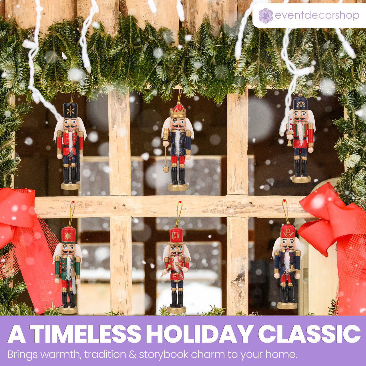Wooden Mini Nutcracker Christmas Ornaments Set