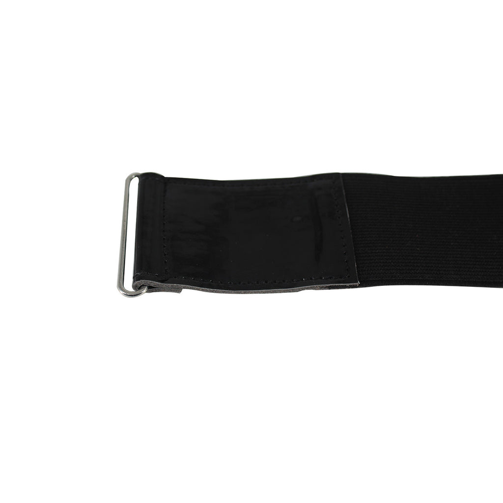 Black Elasticated Belt with Silver Buckle