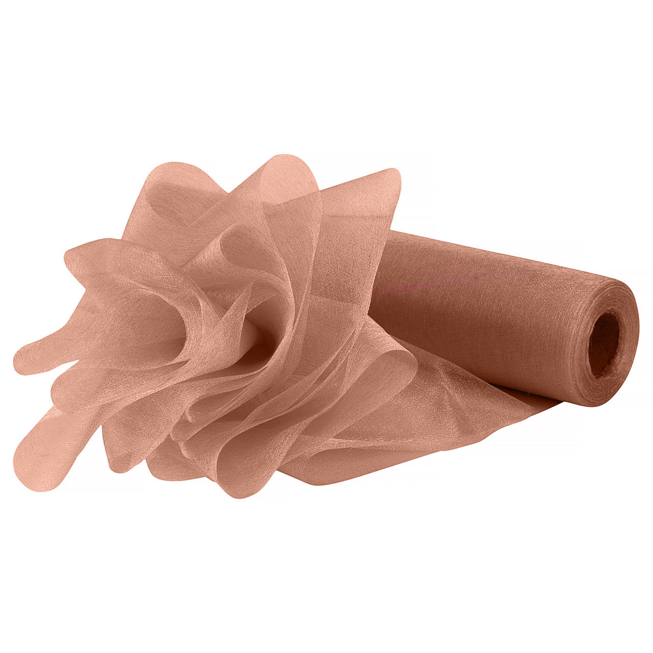 25m x 29cm Organza Sheer Roll - Rose Gold
