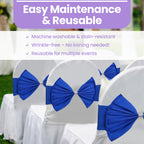 Spandex Chair Band with Large Bow - Royal Blue