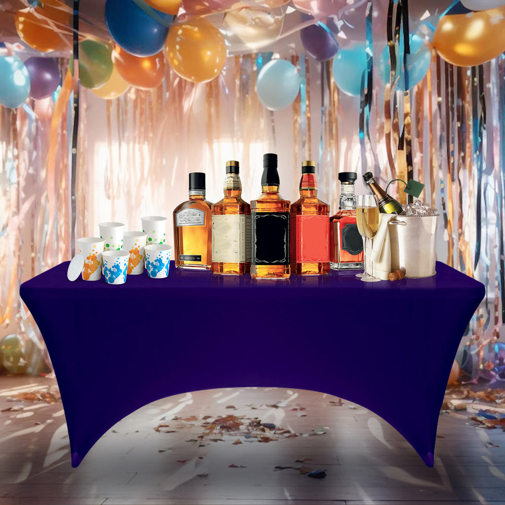 Rectangular Spandex Tablecloth - Dark Purple
