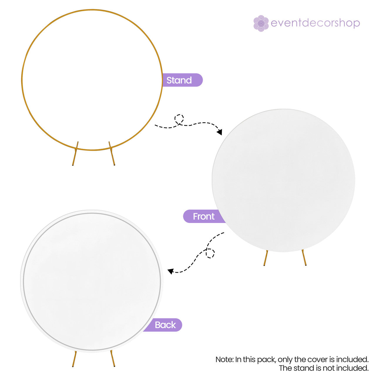 Arch Stand Spandex Cover - White