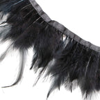 Rooster Feather Fringe for Costume - Black