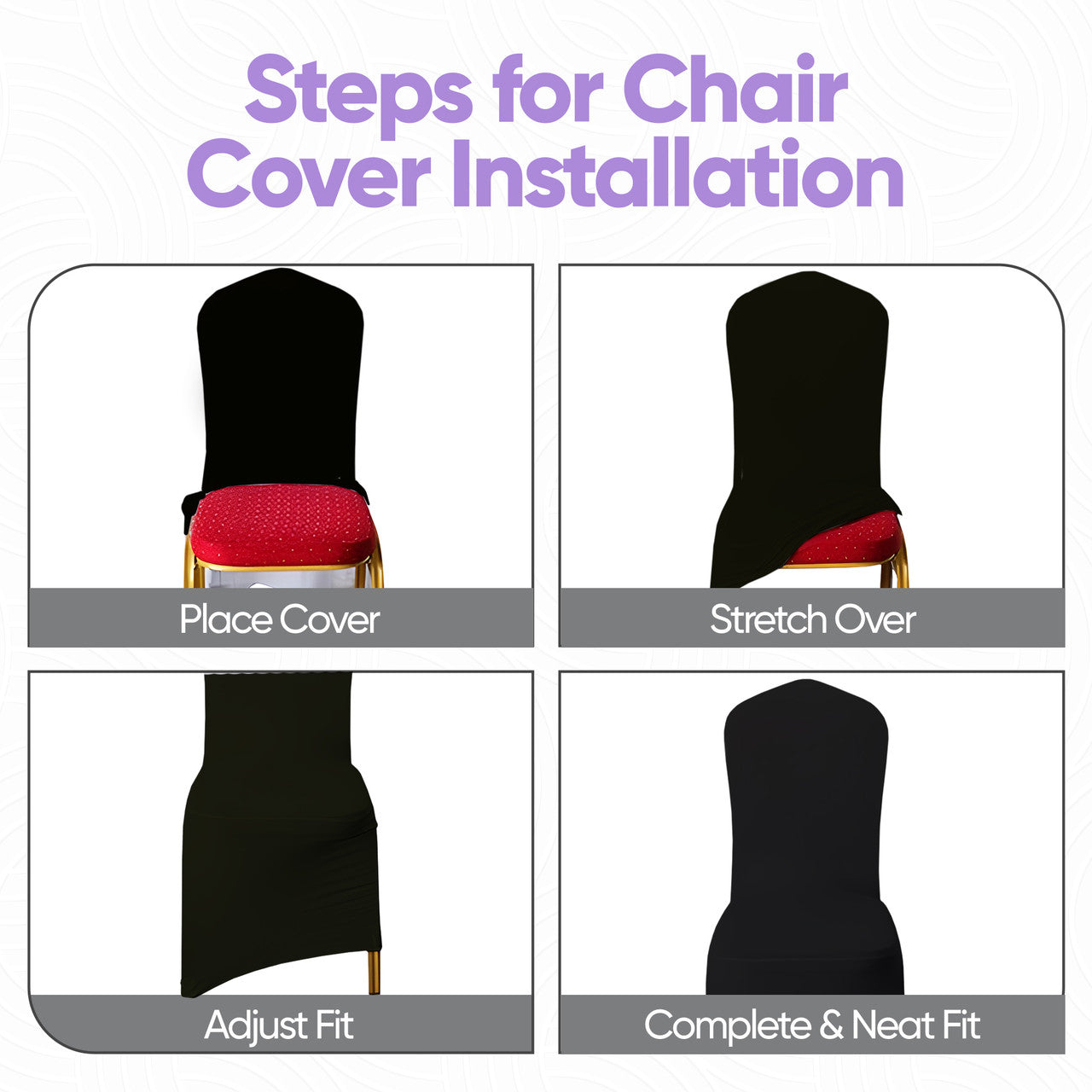 140GSM Spandex Chair Cover - Black