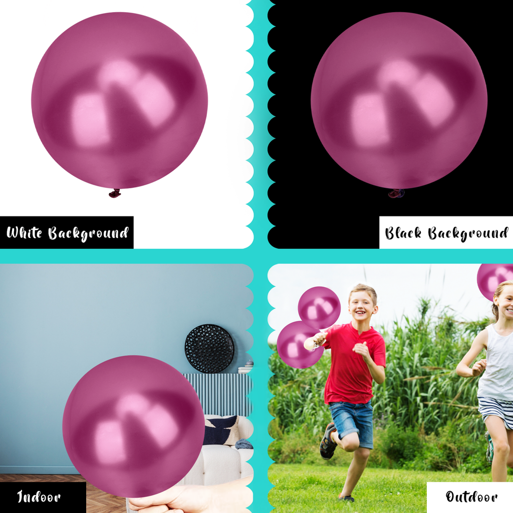 Metallic Shiny Balloons - Rose Pink