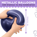 Metallic Shiny Balloons - Navy Blue